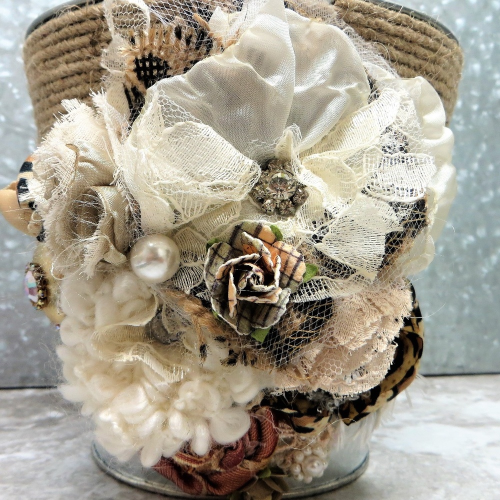 Decorated bucket full of beautiful mystery jewelry